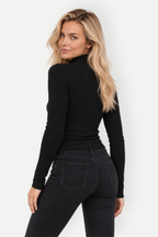 Xavienne | Ribbed Slim Fit Turtleneck Knit Top