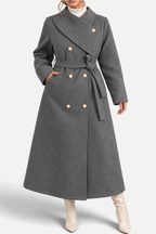 Elowen | Double-Breasted Asymmetrical Collar Coat
