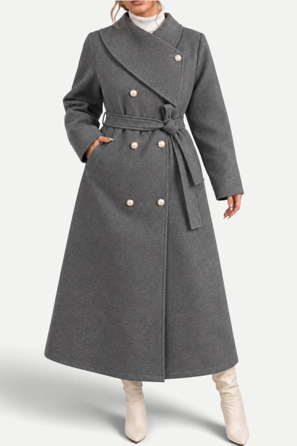 Elowen | Double-Breasted Asymmetrical Collar Coat