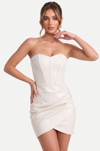 Selvéra | Leather-Stitched Bandeau Dress