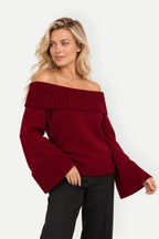 Vivienne | Off-Shoulder Bell Sleeve Knit Sweater
