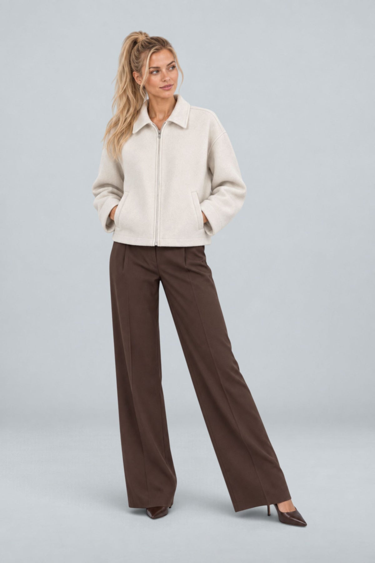 Margaux | Zip-Up Boxy Short Coat
