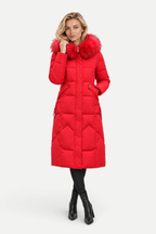 Virella | Long Padded Coat with Fur Collar