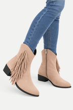 Solvienne | Tassel Suede Mid-Calf Chunky Heel Boots