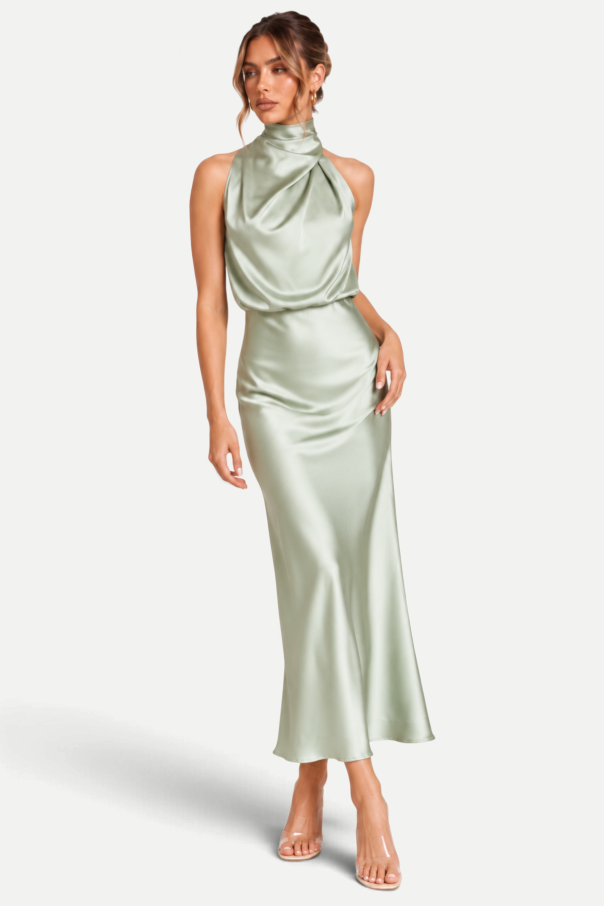 Calista | Halterneck High-Waist Long Dress