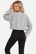 Elowyn | Color-Block Cropped Knit Pullover Sweater