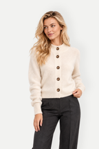 Thalia | Stand Collar Button-Up Knit Cardigan