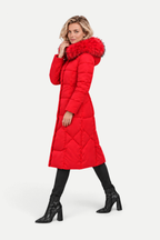 Virella | Long Padded Coat with Fur Collar