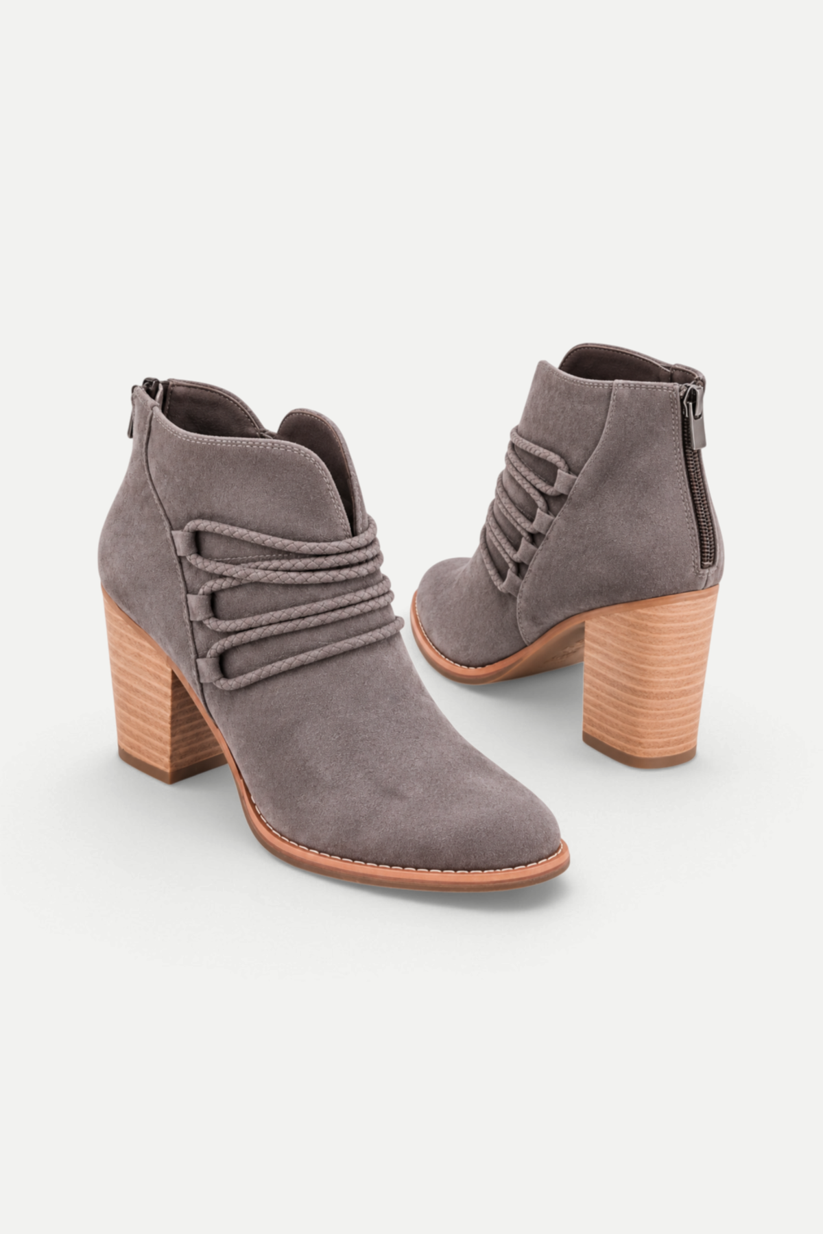 Aurevienne | Braided Strap Chunky Heel Ankle Boots
