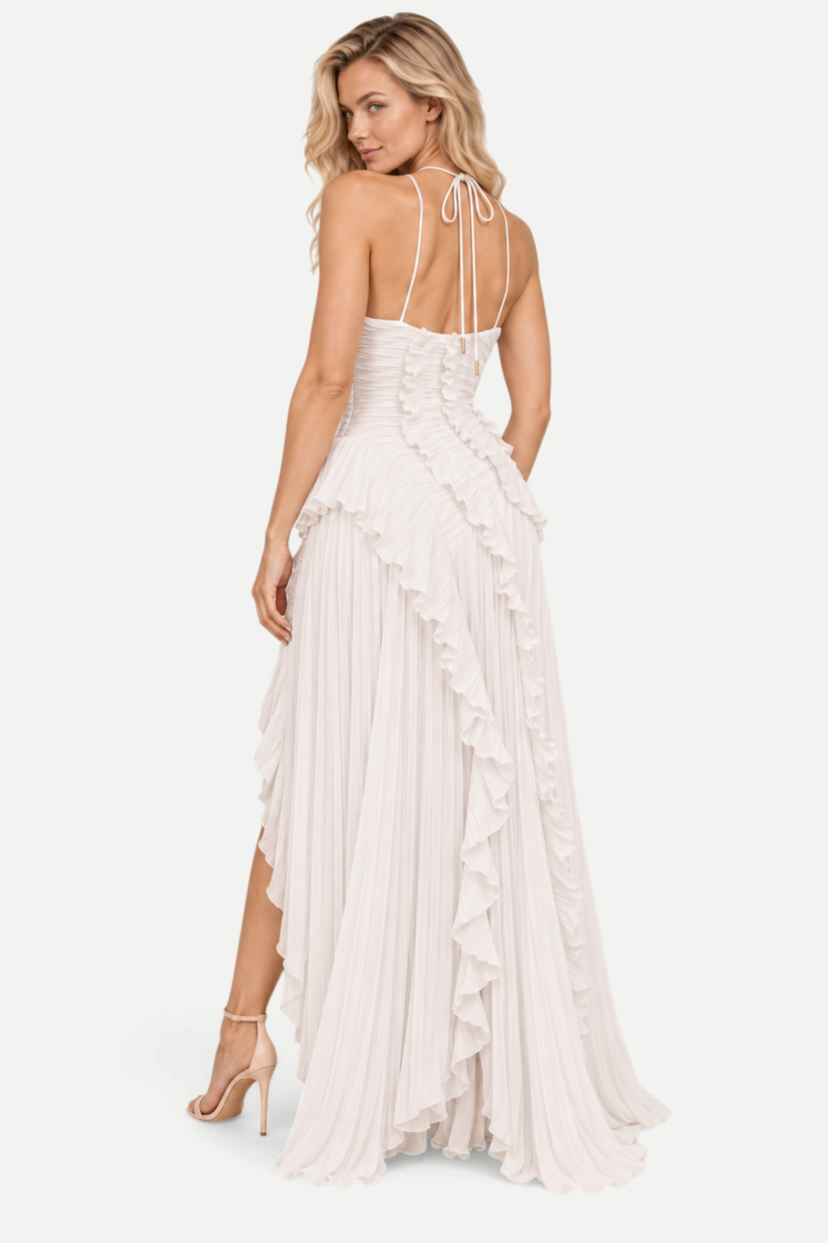 Varelia | Pleated Halterneck Midi Dress