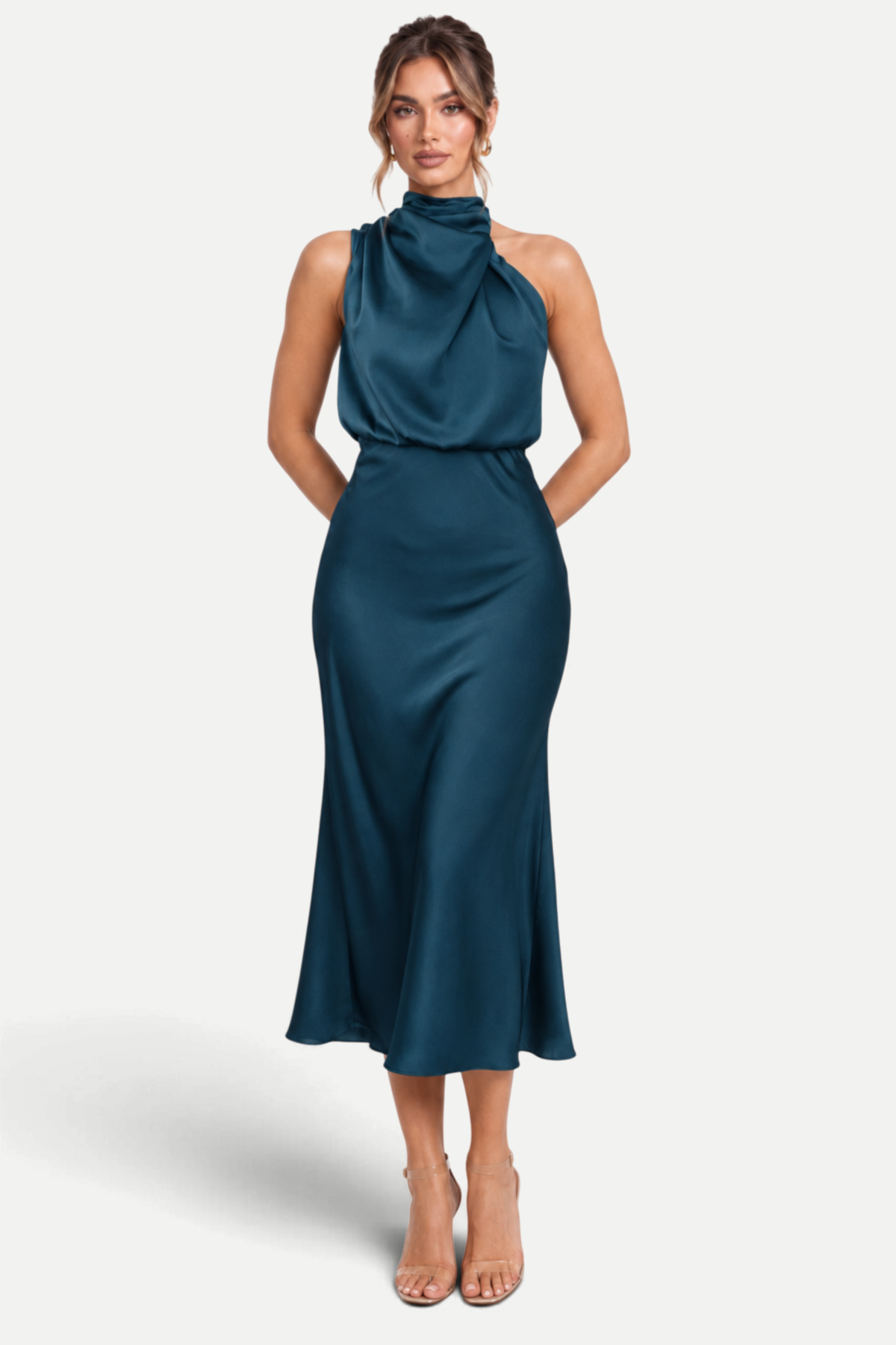 Calista | Halterneck High-Waist Long Dress