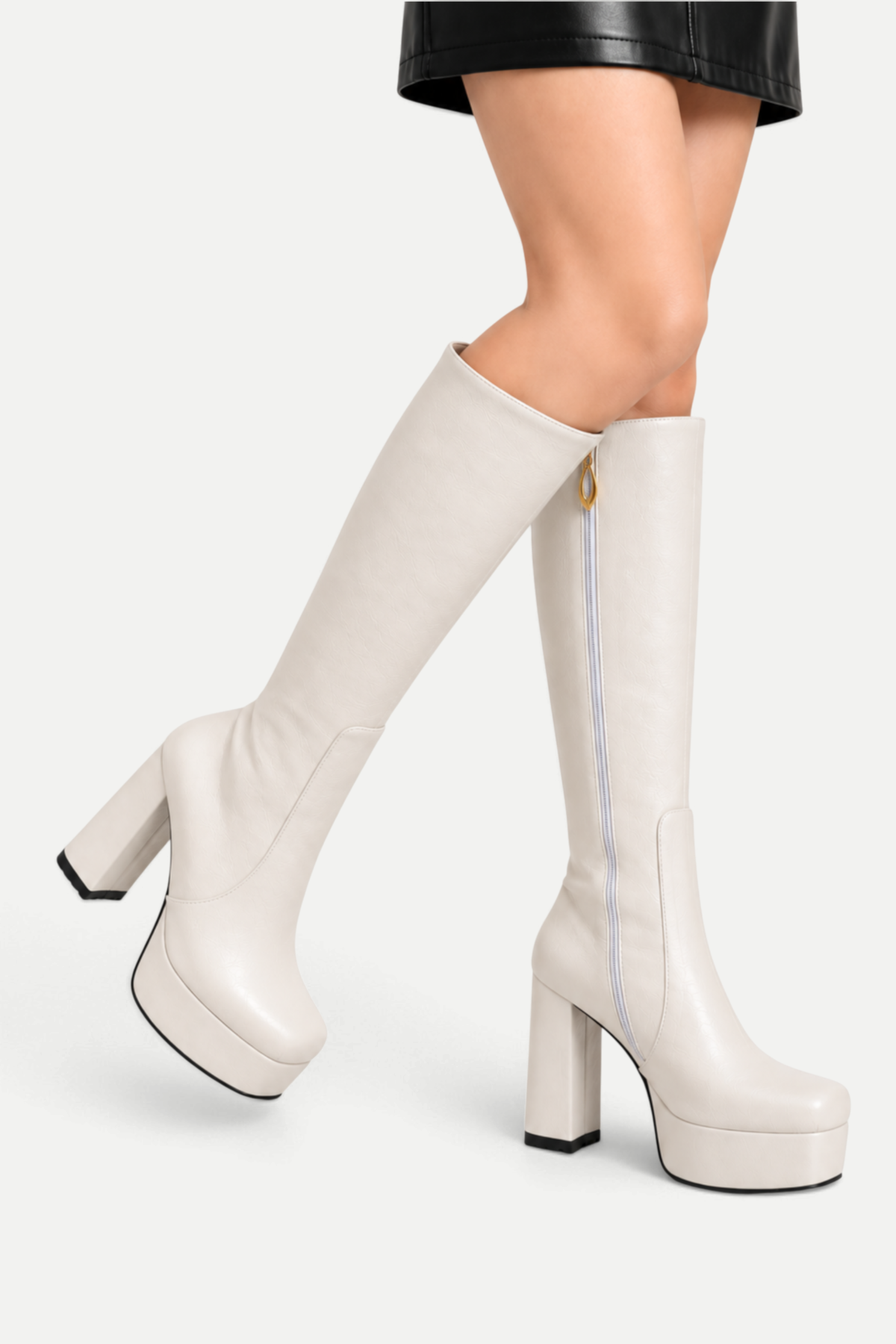 Calyssia | Platform Knee High Chunky Heel Boots