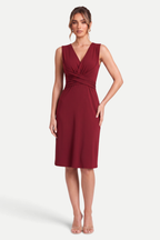 Velmira | Pleated V-Neck Midi Dress