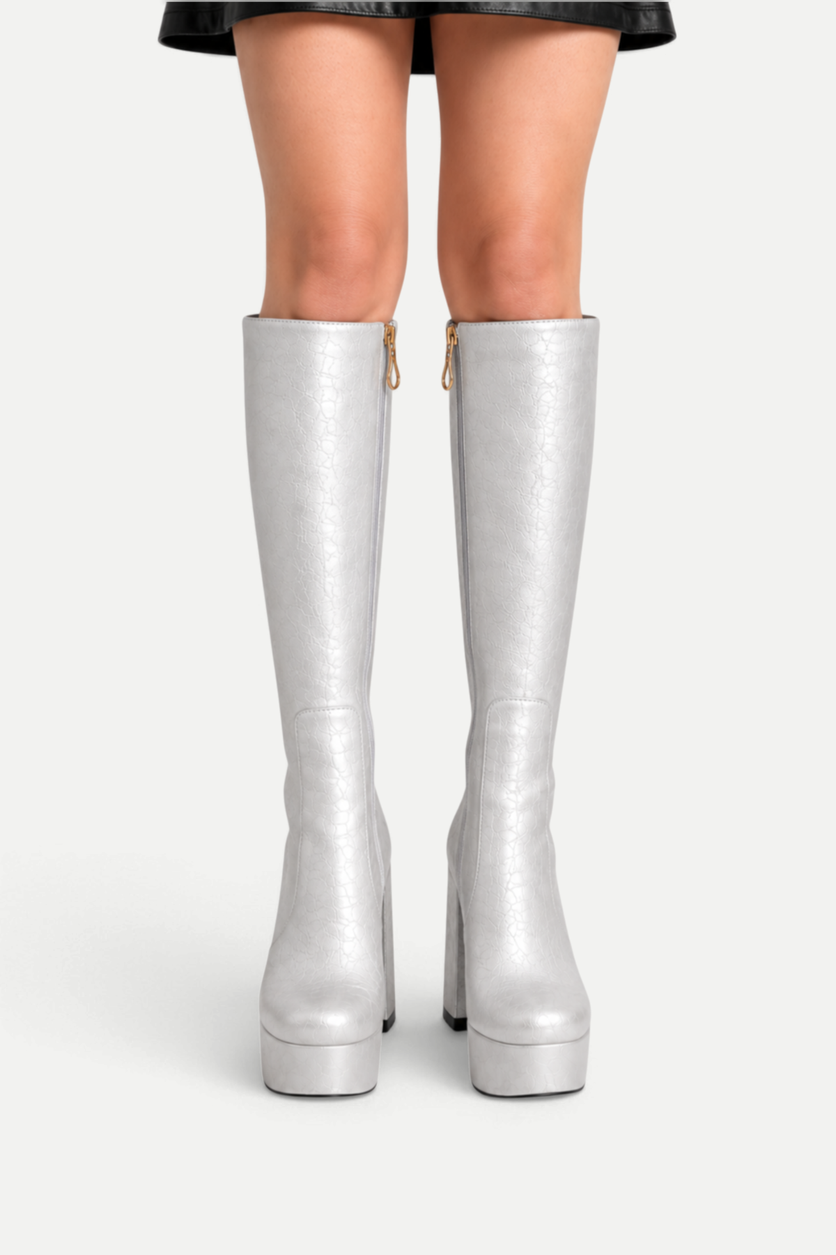 Calyssia | Platform Knee High Chunky Heel Boots