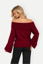 Vivienne | Off-Shoulder Bell Sleeve Knit Sweater
