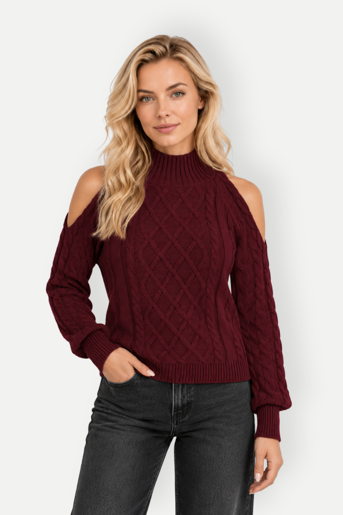 Xavelle | Cold Shoulder Knit Sweater