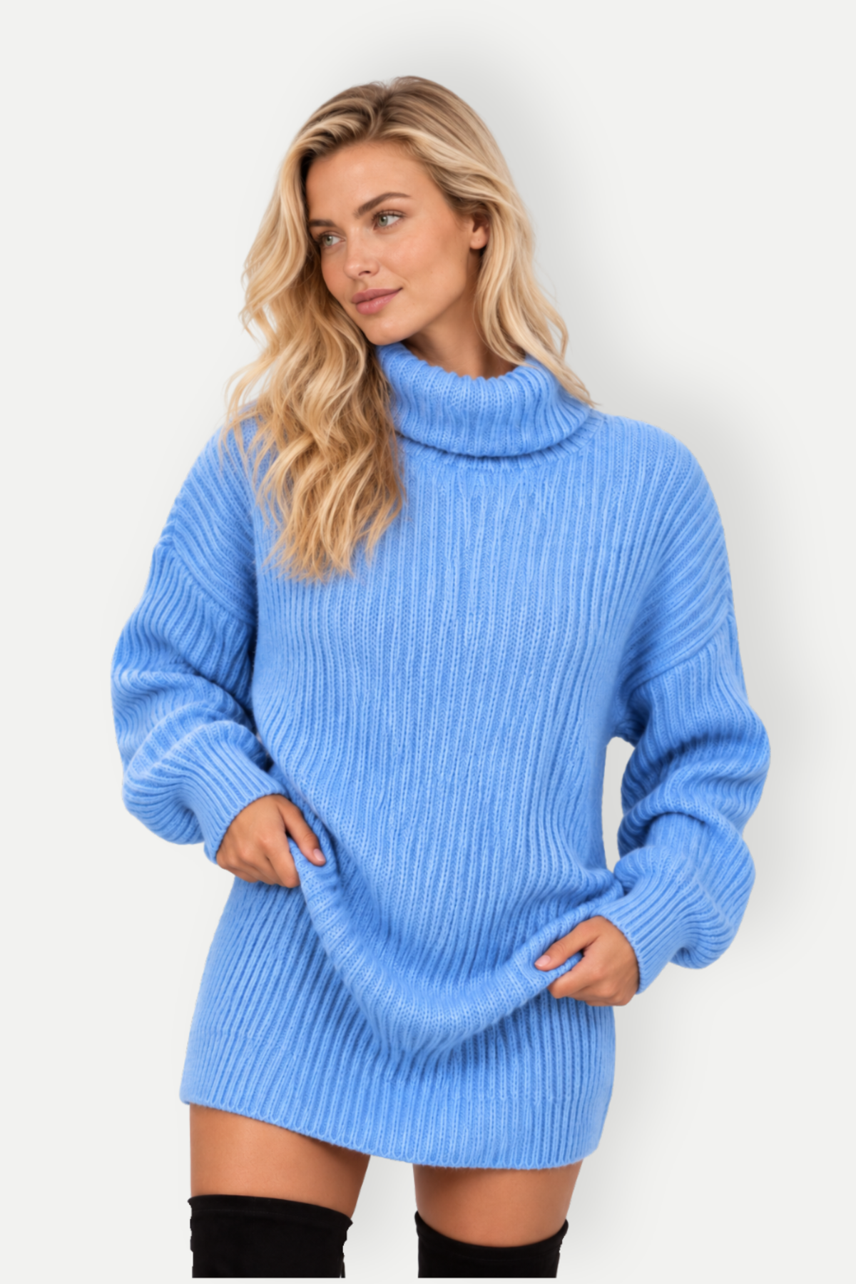 Aveline | Ribbed Longline Turtleneck Sweater