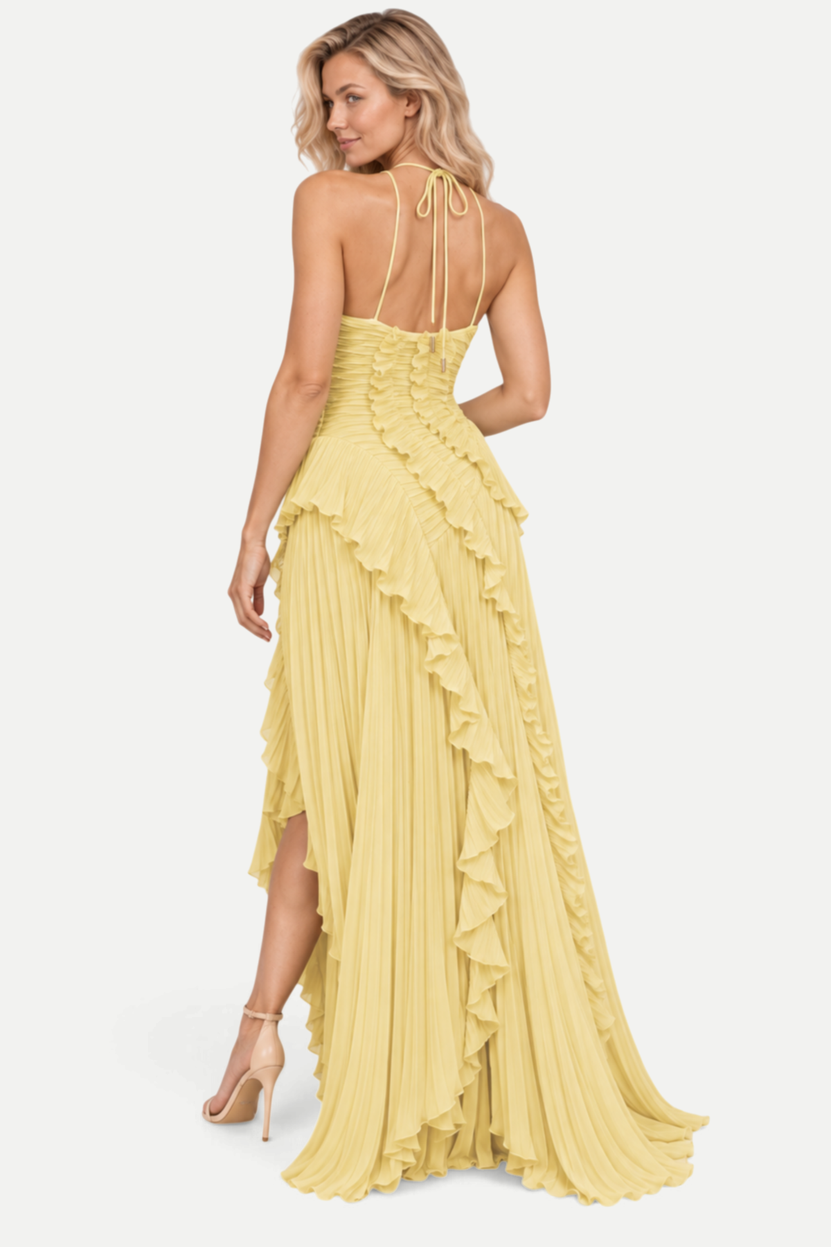 Varelia | Pleated Halterneck Midi Dress