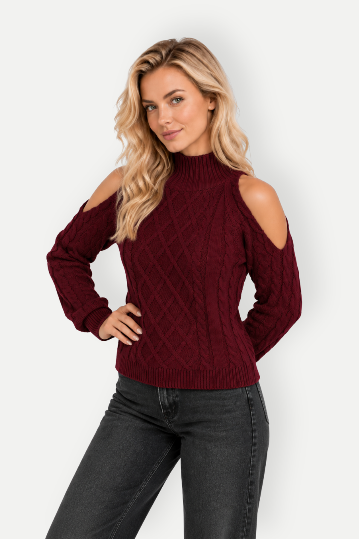 Xavelle | Cold Shoulder Knit Sweater
