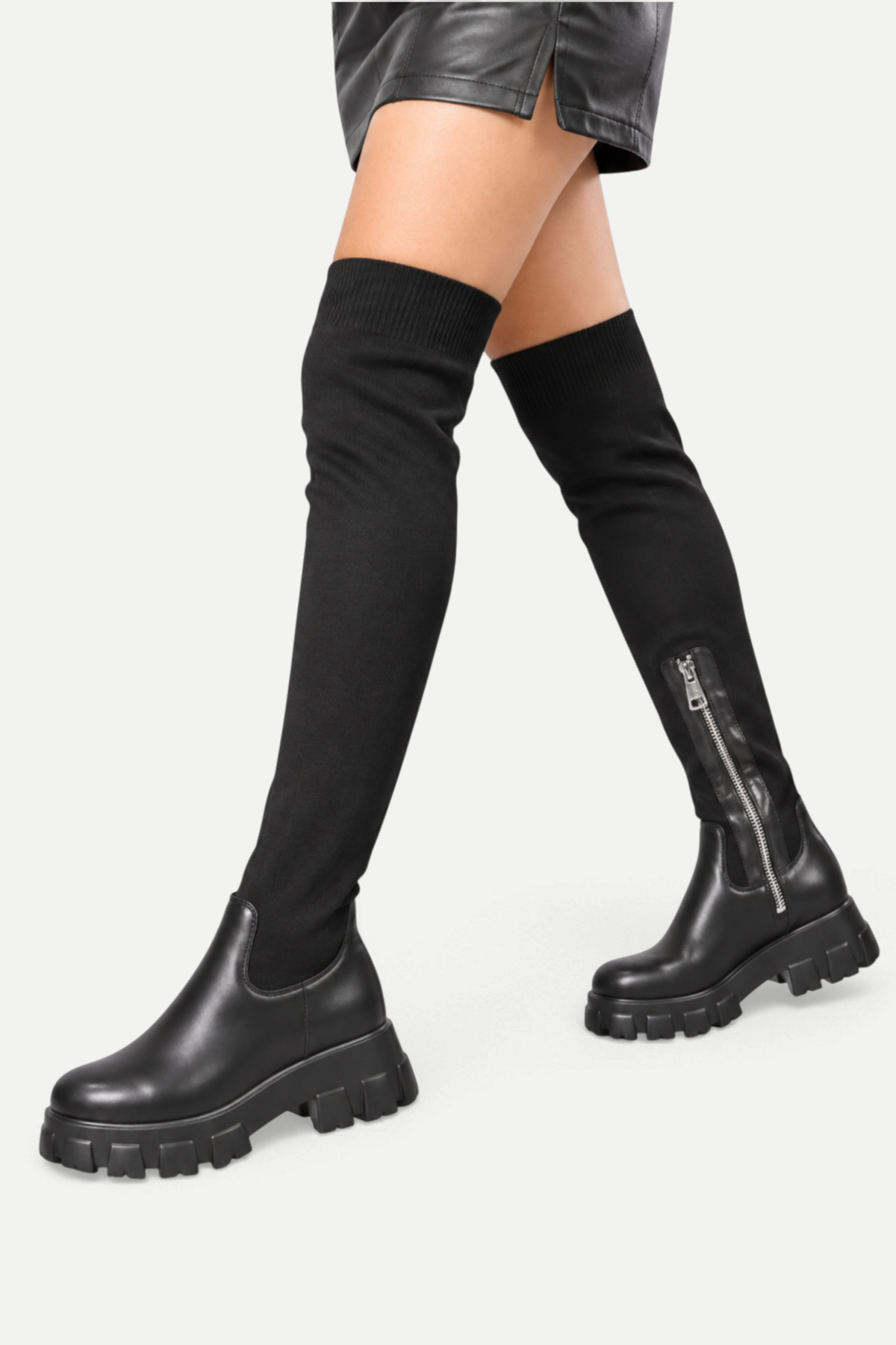 Elowira | Chunky Sole Knee High Boots