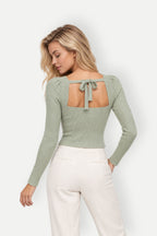 Evienne | Ribbed Square Neck Sweater