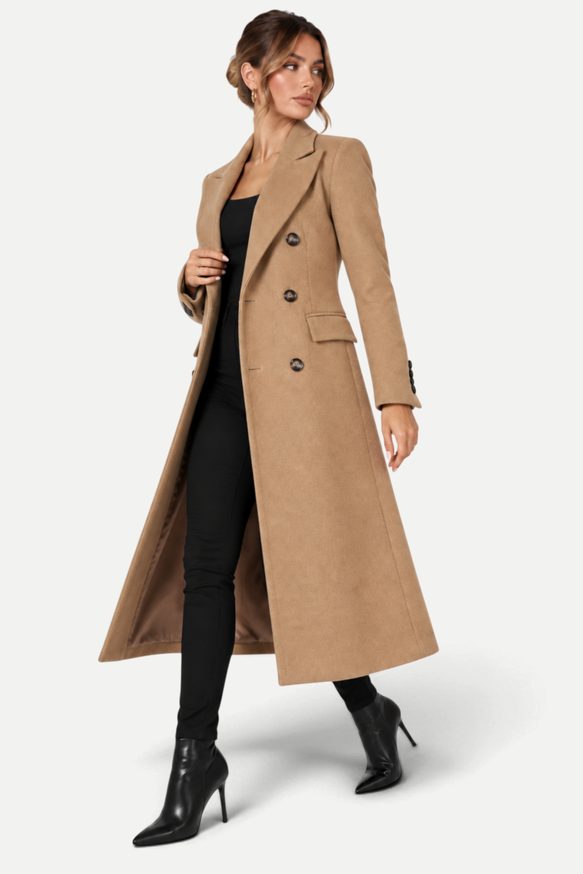 Ottilie | Double-Breasted Lapel Long Coat