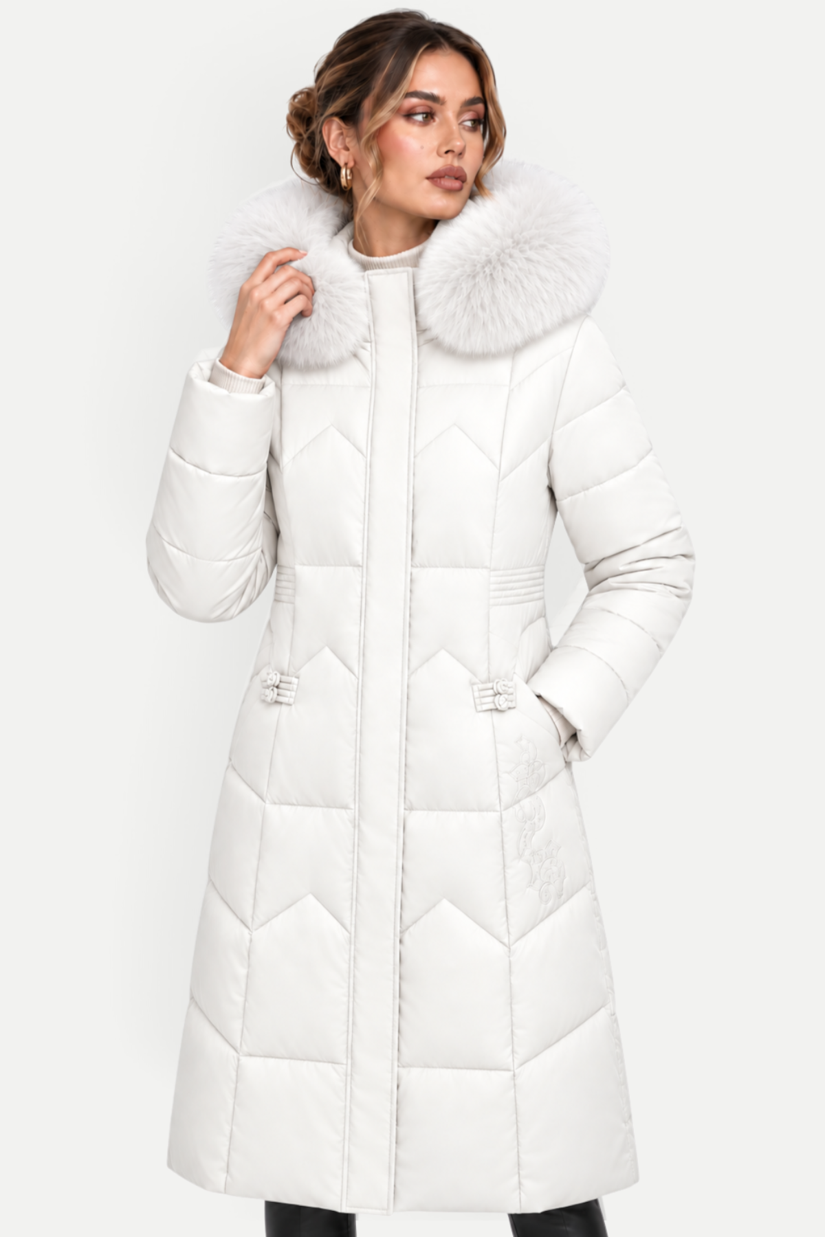 Isabelle | Winter Padded Coat with Fur Collar
