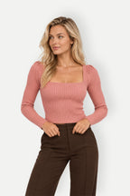 Evienne | Ribbed Square Neck Sweater
