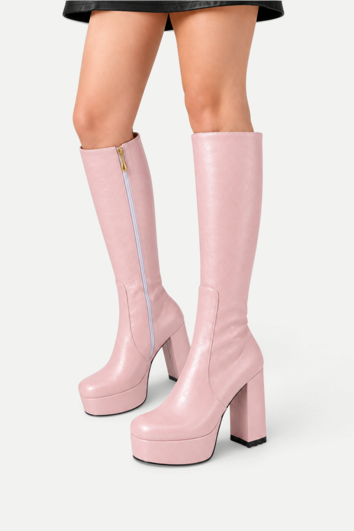 Calyssia | Platform Knee High Chunky Heel Boots