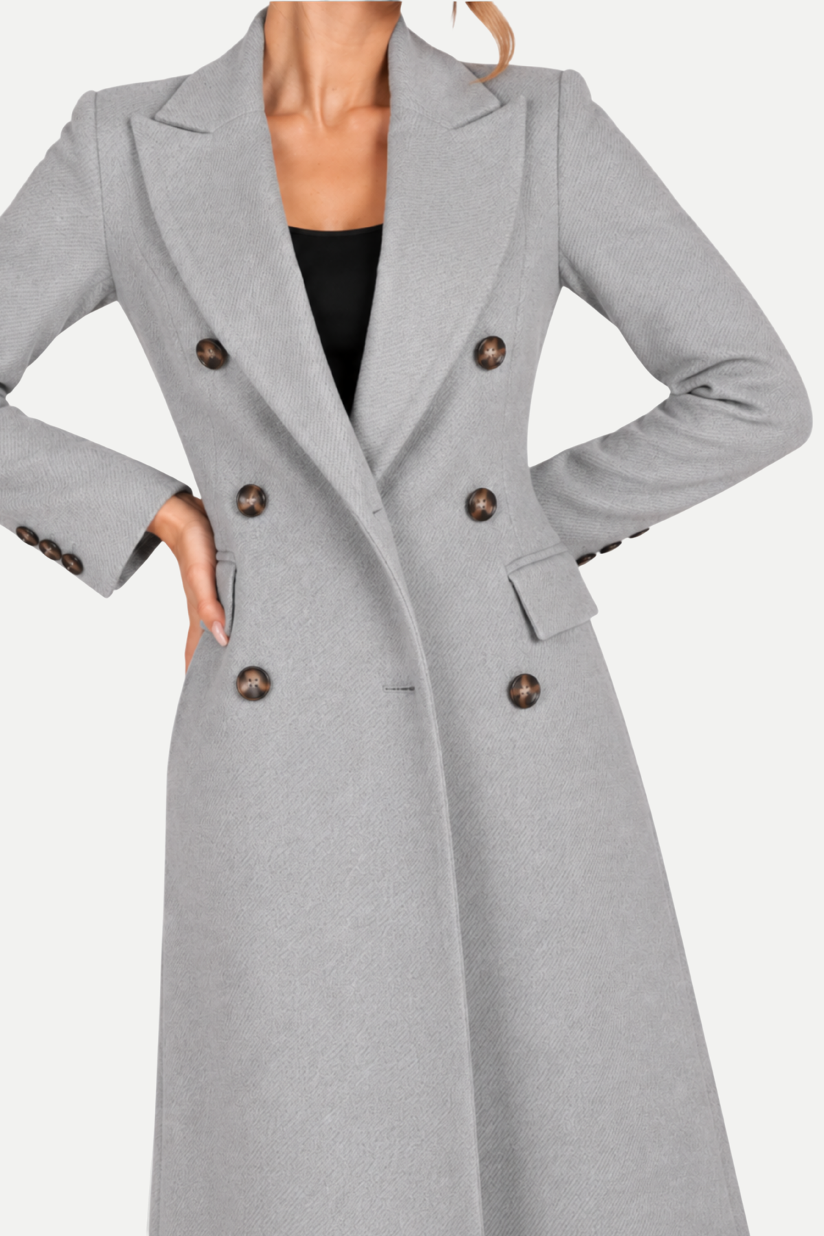 Ottilie | Double-Breasted Lapel Long Coat