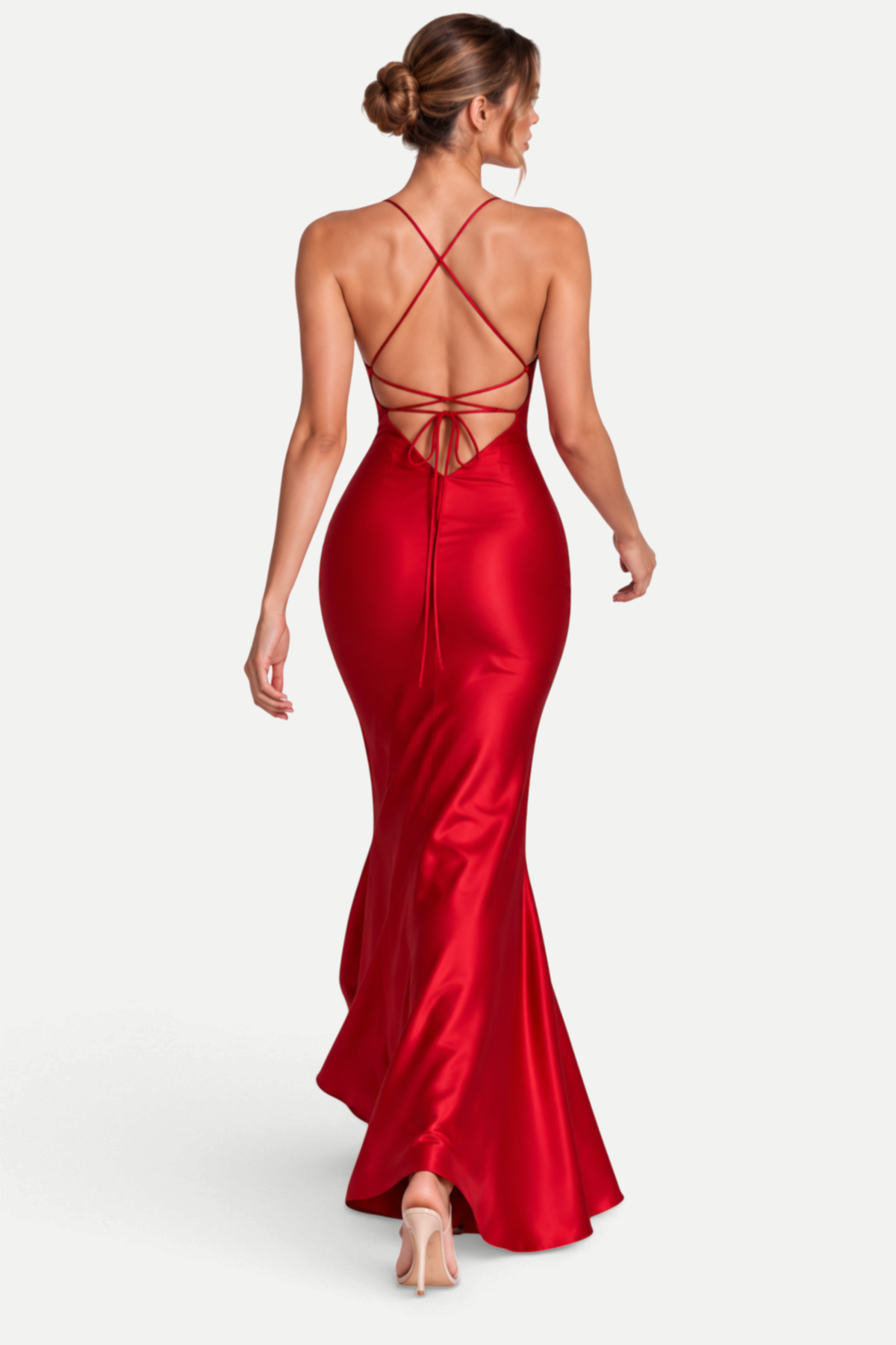 Zéphélia | Satin Cowl Neck Backless Maxi Dress