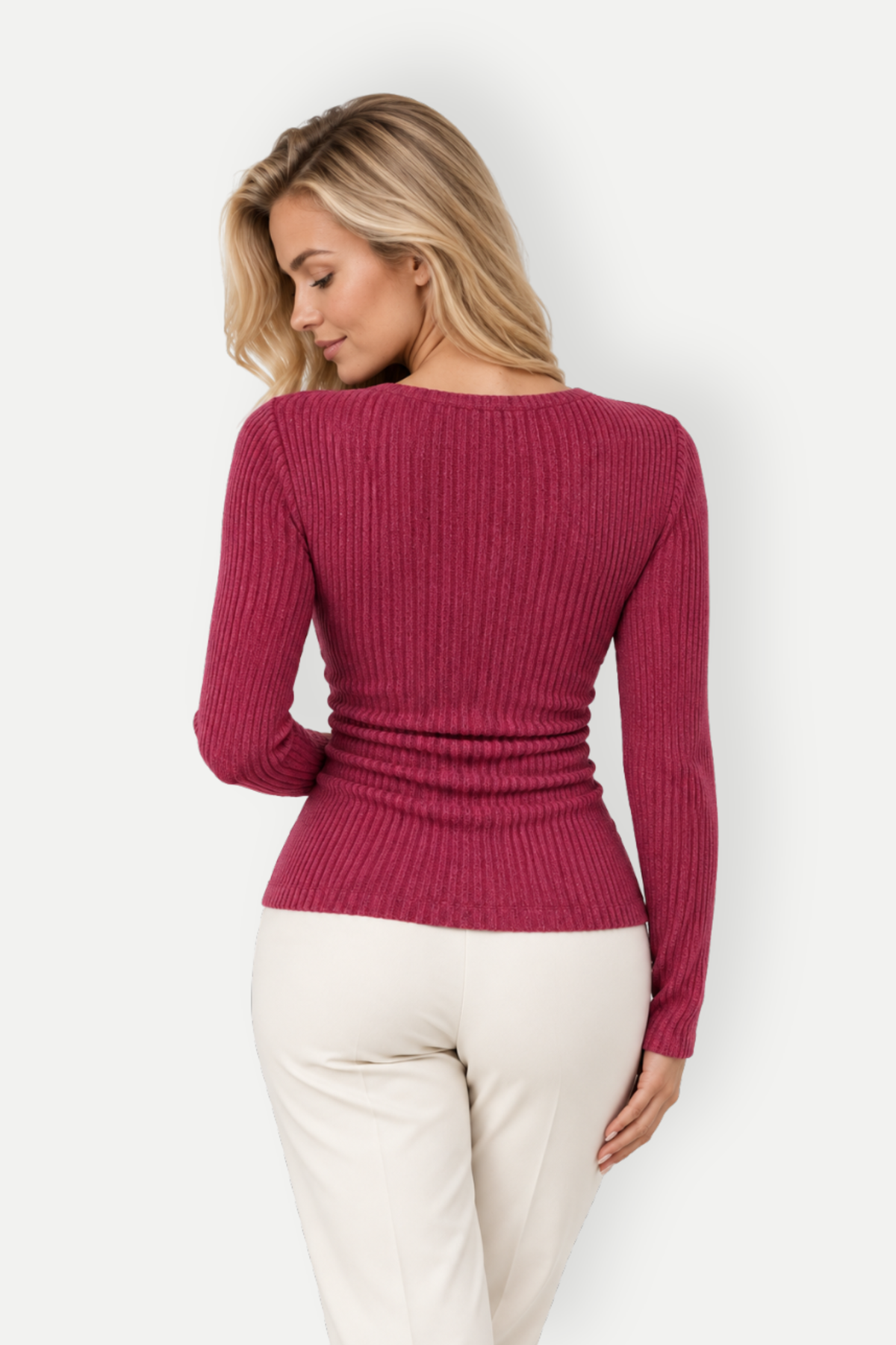 Seralyn | Ribbed Cowl Neck Sweaters