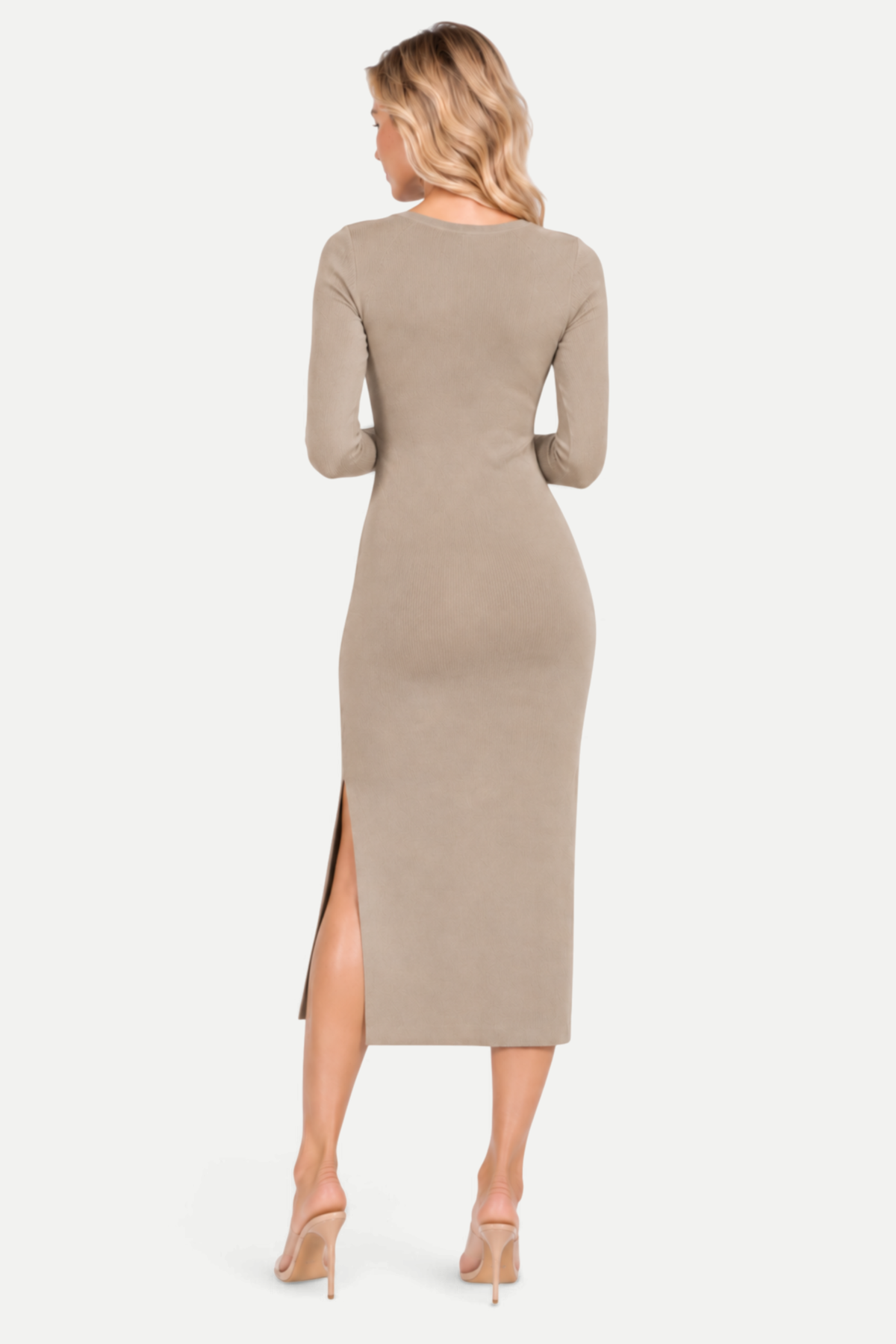 Selvara | Cotton Long Sleeve Knit Dress