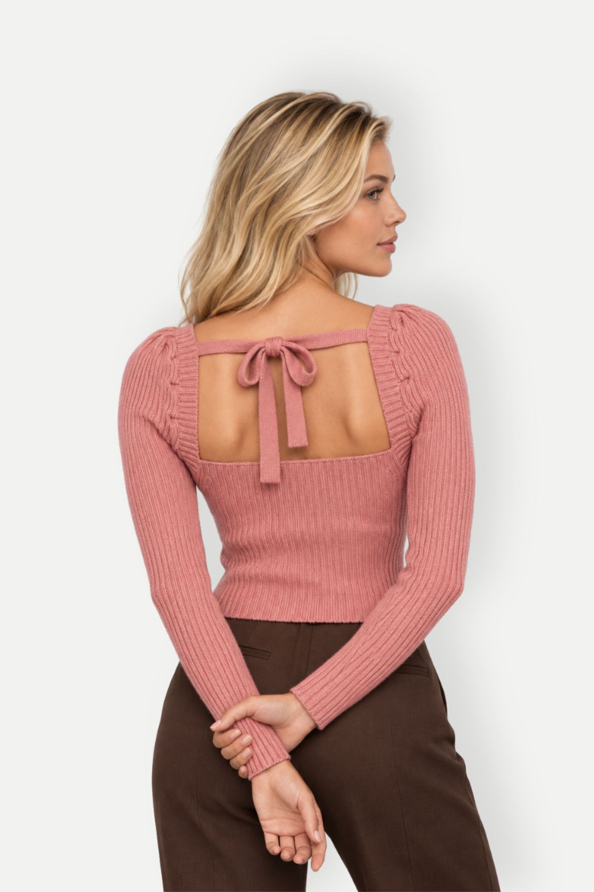 Evienne | Ribbed Square Neck Sweater