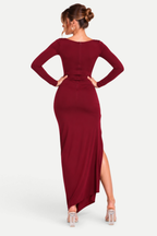 Zéphira | Square Neck Cutout High-Slit Maxi Dress