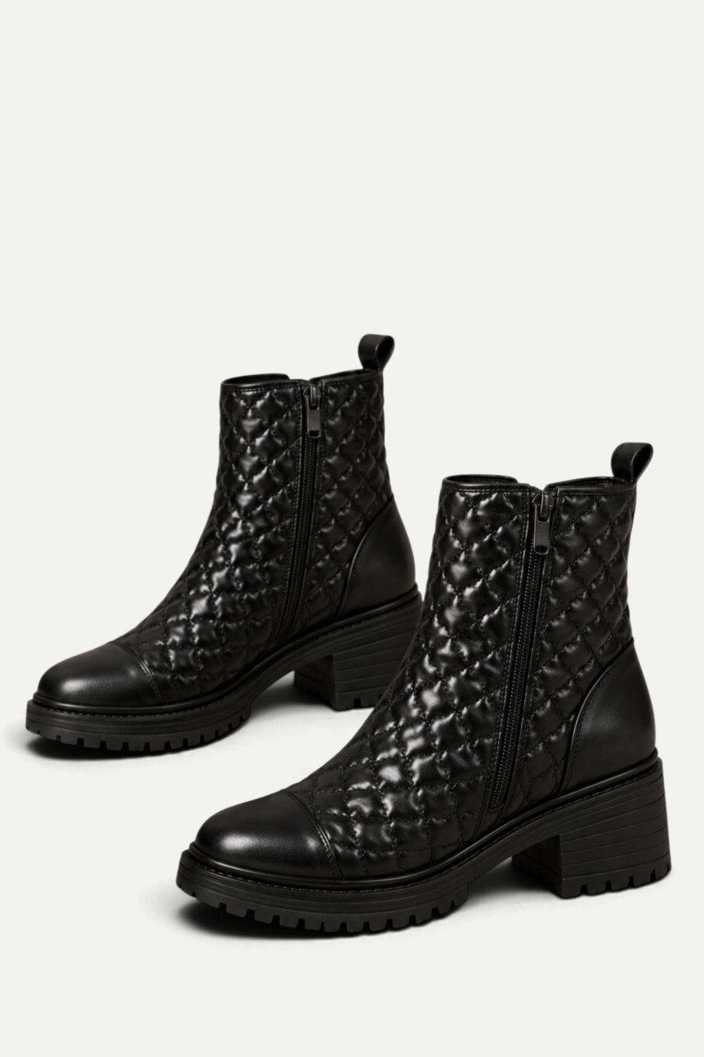 Sienna | Rhombus Pattern Side-Zip Martin Boots
