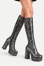 Calyssia | Platform Knee High Chunky Heel Boots