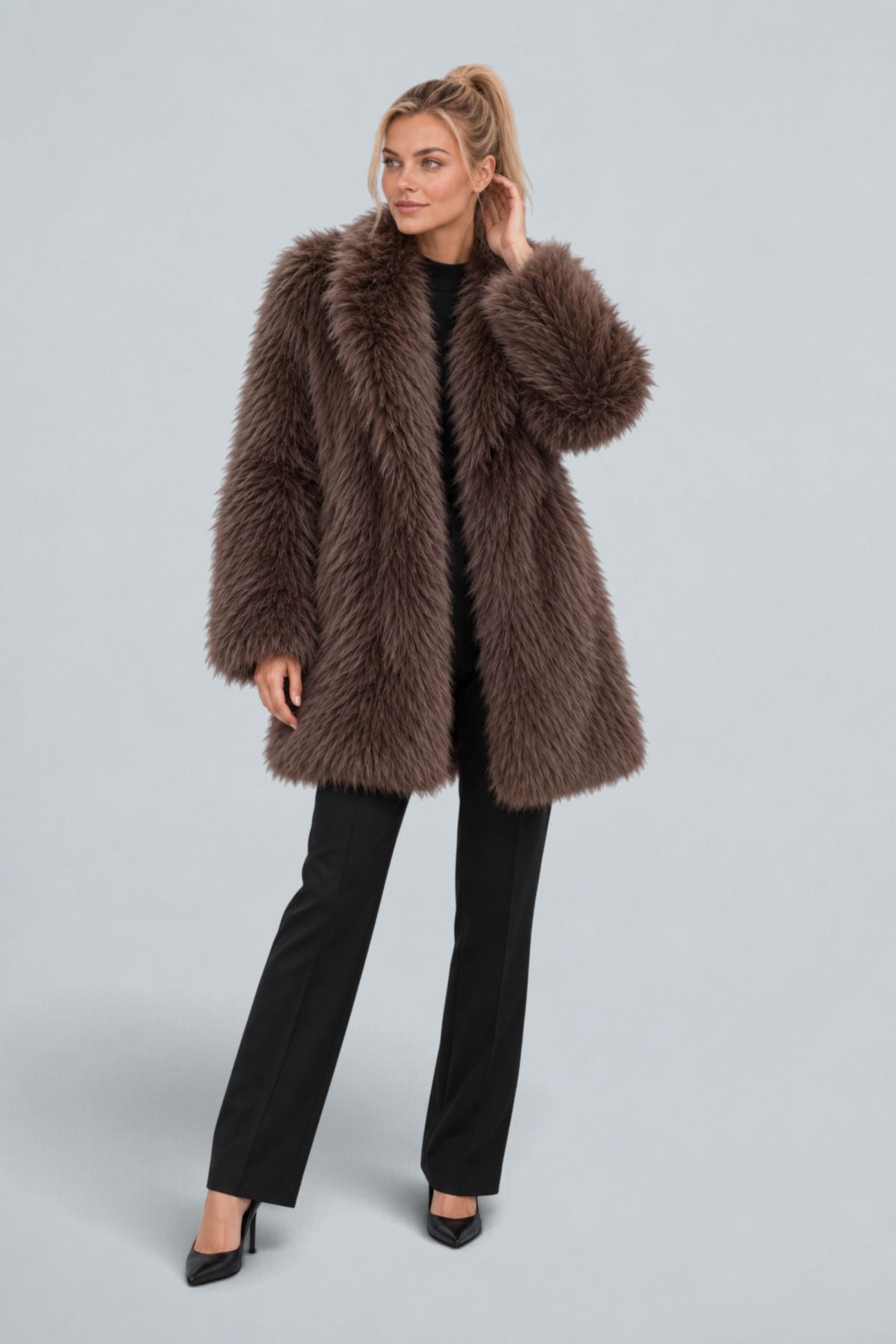 Thaïs | Mid Length Faux Fur Coat