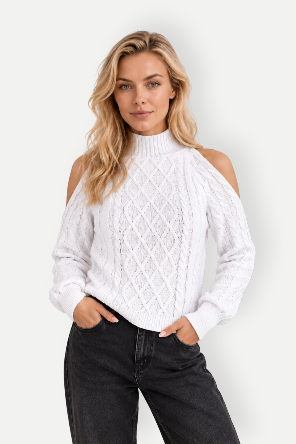 Xavelle | Cold Shoulder Knit Sweater