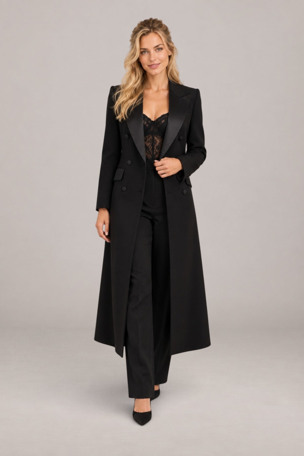 Brielle | Double-Breasted Tailored Long Coat