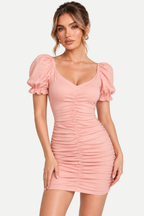 Virelia | Hooded Ruched Mini Dress