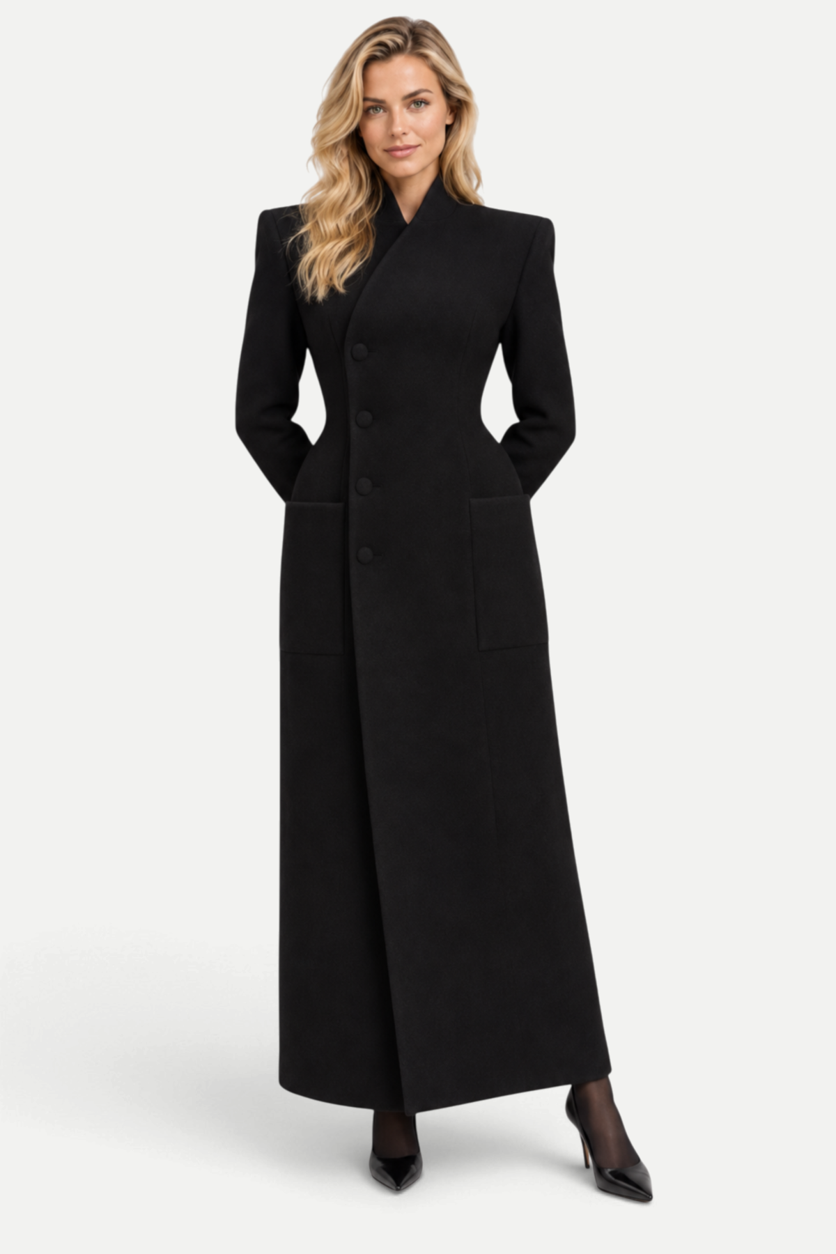 Rosavienne | Tailored Waist-Cinched Long Coat