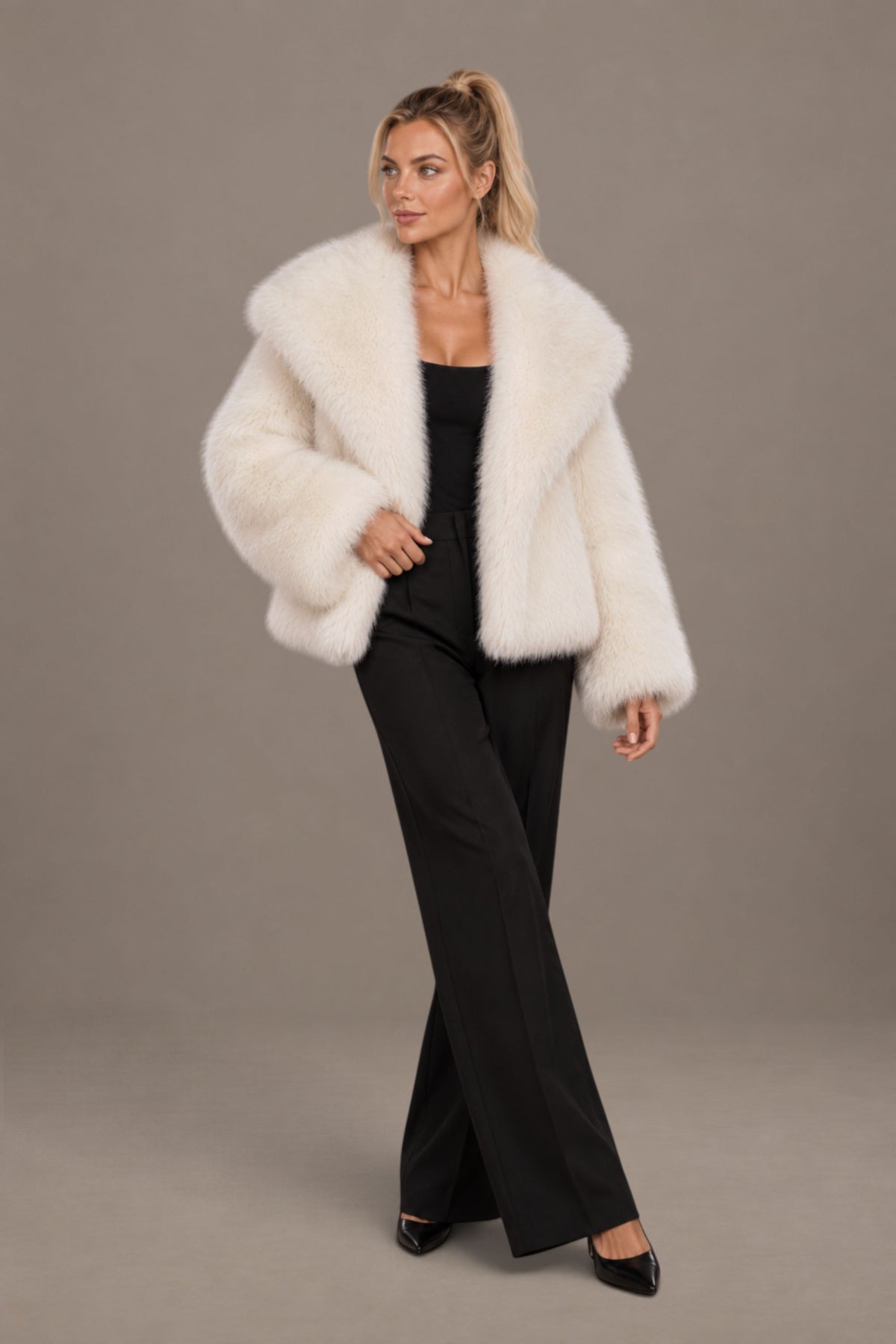 Perpetua | Hooded Faux Fur Jacket
