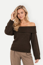 Vivienne | Off-Shoulder Bell Sleeve Knit Sweater