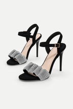 Zorielle | Rhinestone Bow Stiletto Sandals