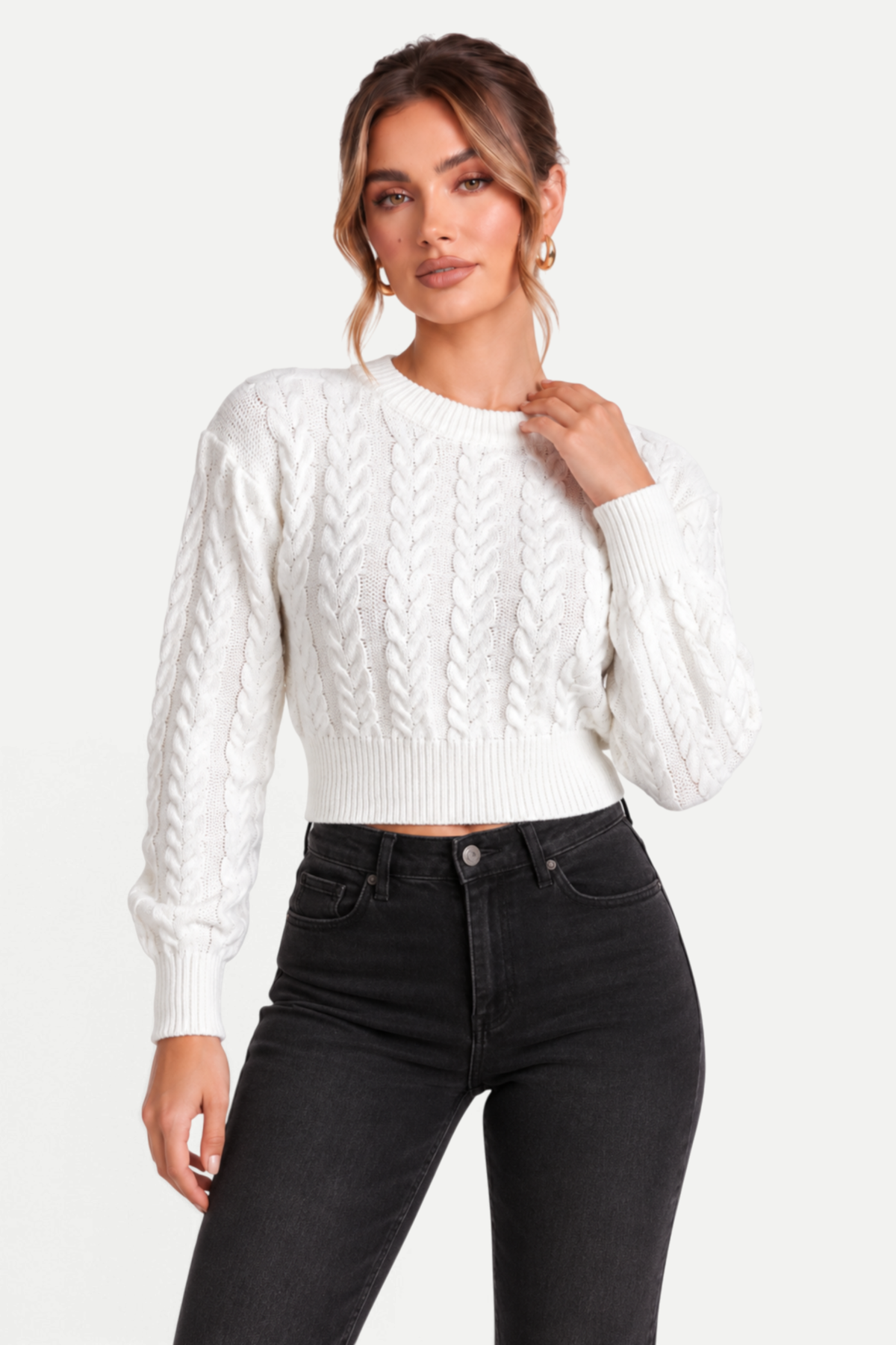 Zéloria | Cable Knit Cropped Jumper