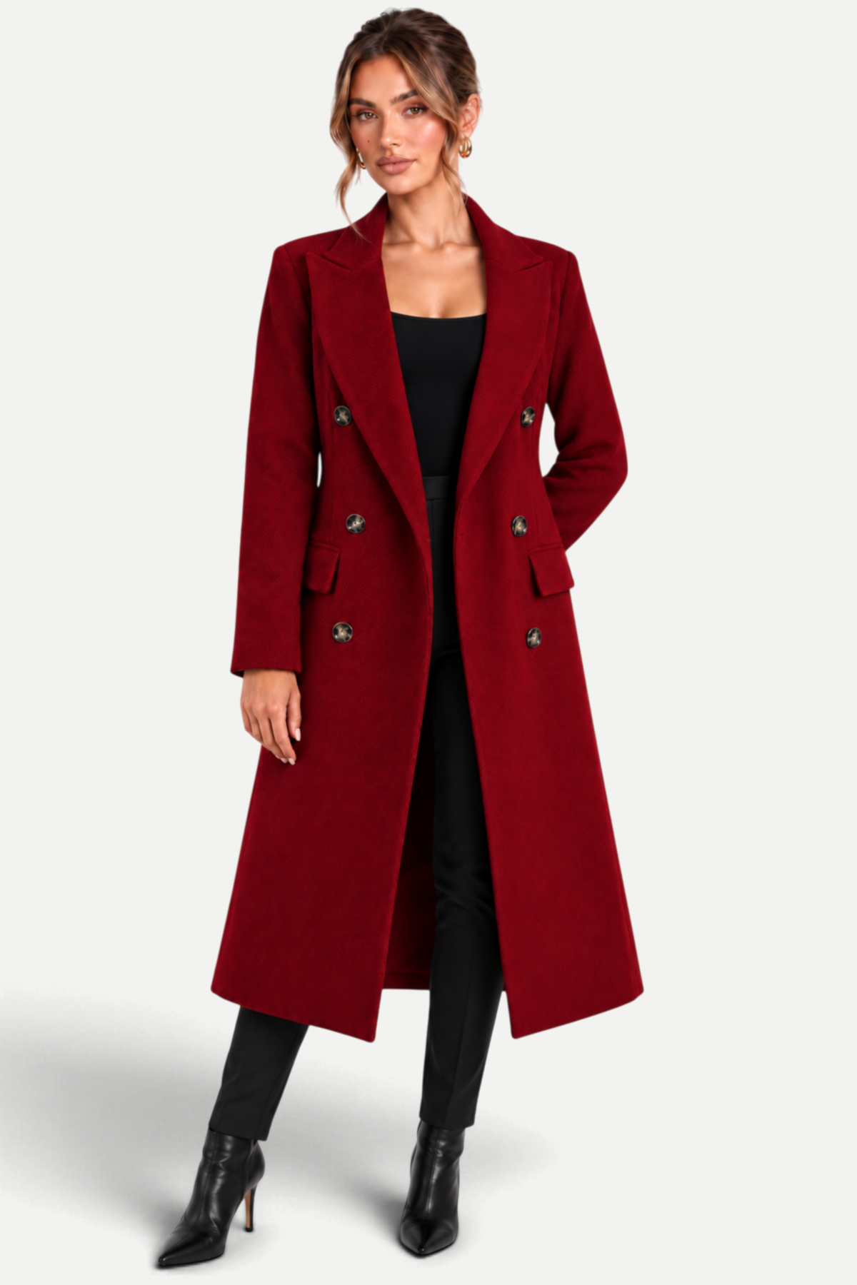 Ottilie | Double-Breasted Lapel Long Coat