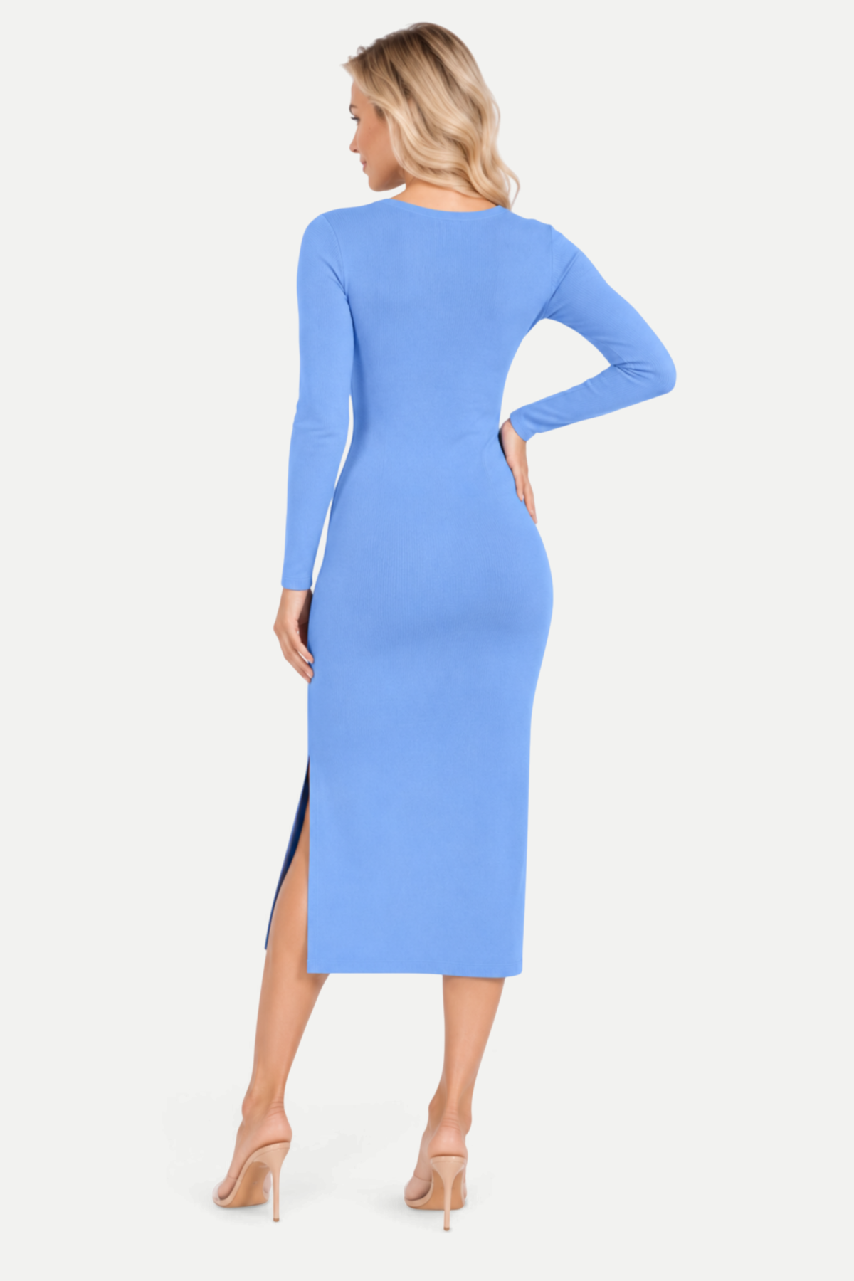 Selvara | Cotton Long Sleeve Knit Dress