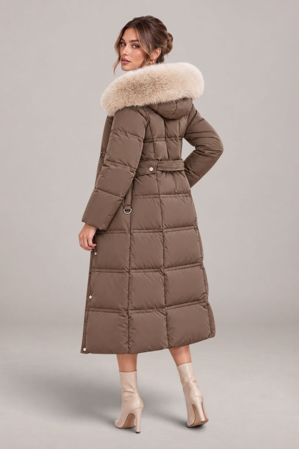 Arielle | Belted Hooded Winter Coat