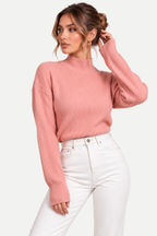 Rosalind | Ribbed Mock Neck Knit Sweater